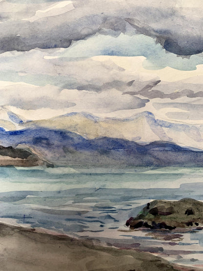 Watercolor painting Covered with clouds Unknown artist