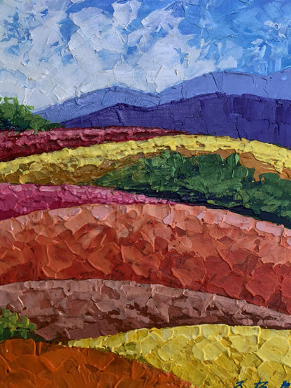 Oil painting Mountains and plains V. Zadorozhnya