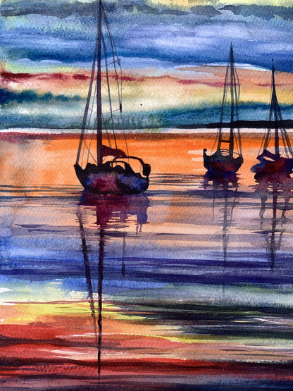 Watercolor painting Silence Olga Ponomaryva