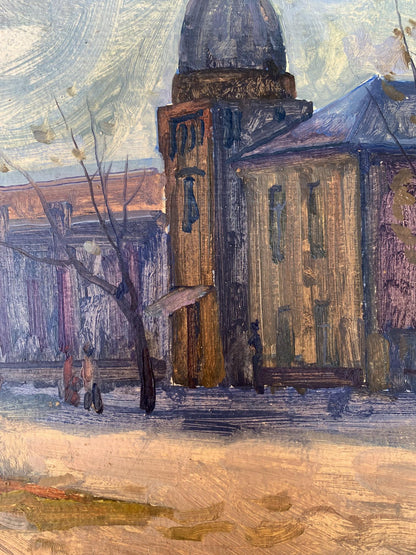 Oil painting City center Peter Dobrev