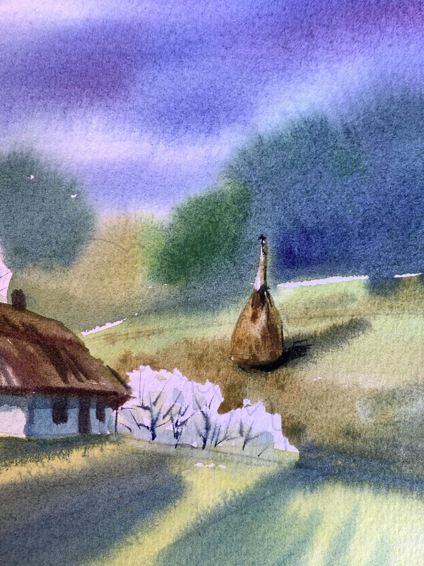 Pastel painting Quiet village Svetlana Gramm