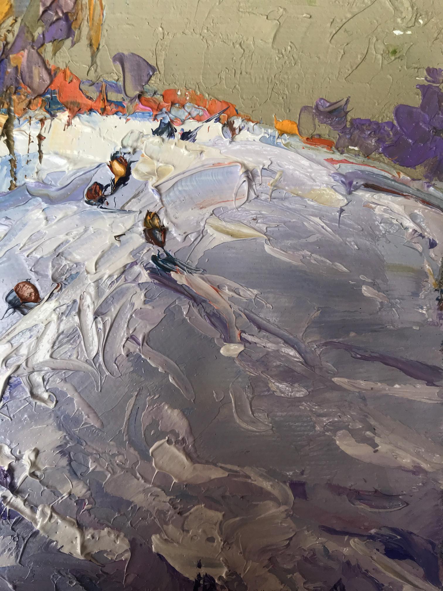 Frozen Landscape: Oksana Ivanyuk's Oil Painting of Snowy Hills