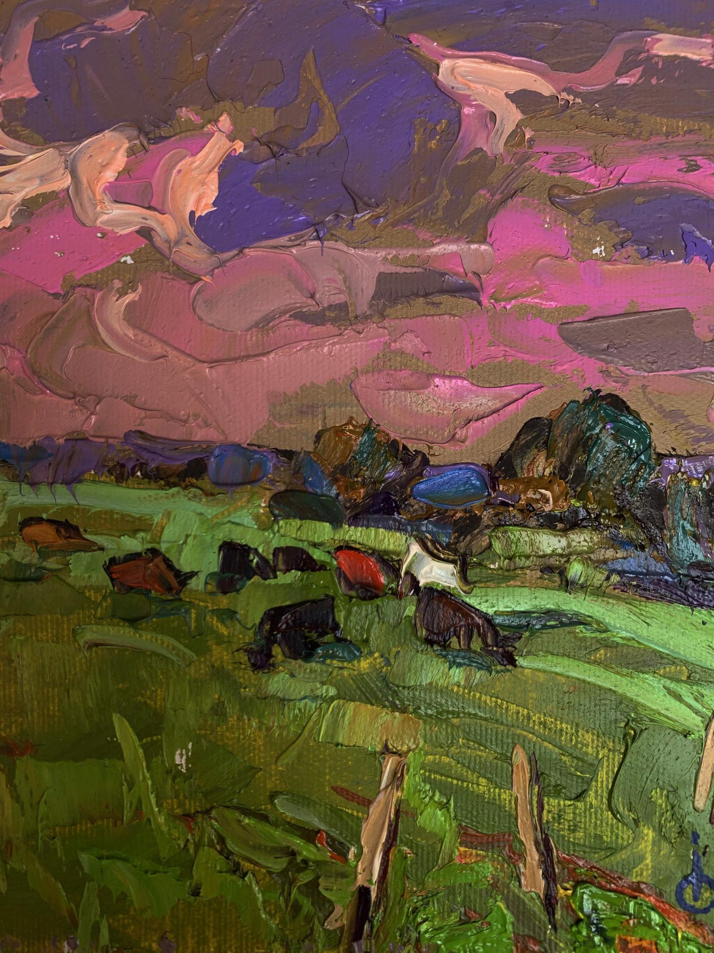 Oil painting Shepherd and cows Oleksiy Ivanyuk