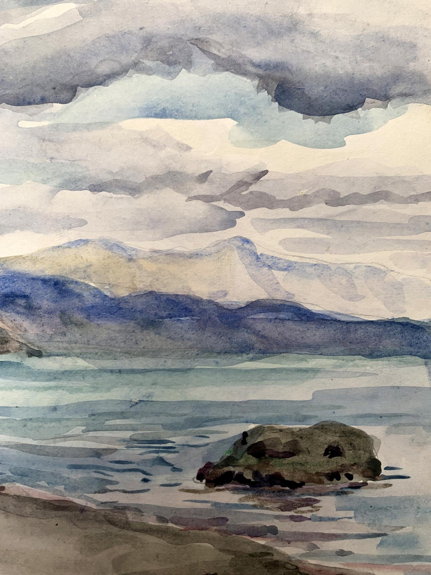 Watercolor painting Covered with clouds Unknown artist