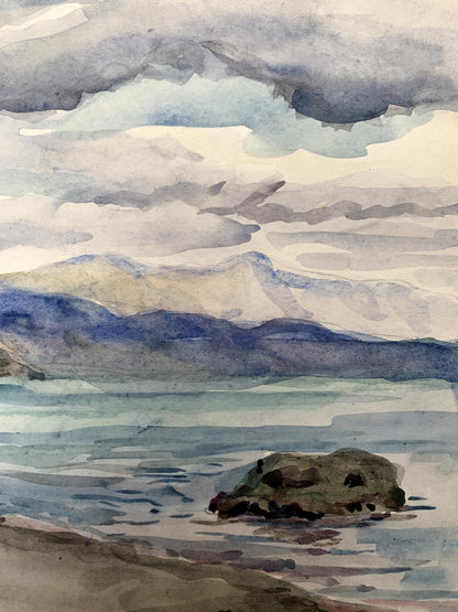 Watercolor painting Covered with clouds Unknown artist
