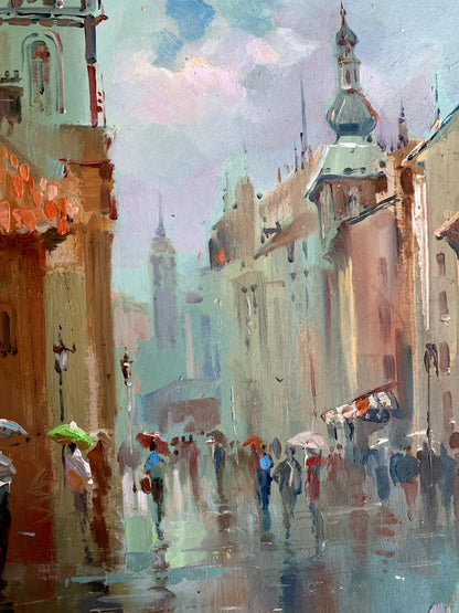 OIl painting Dynamics of urban life Yuriy Suprunchuk