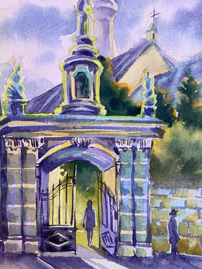 Watercolor painting To the temple Svetlana Gramm