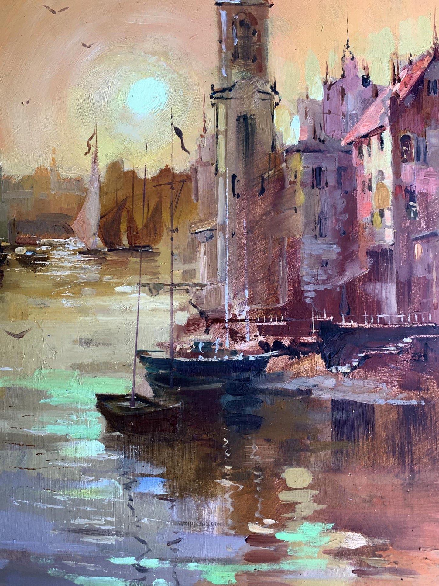 OIl painting City on the water Yuriy Suprunchuk