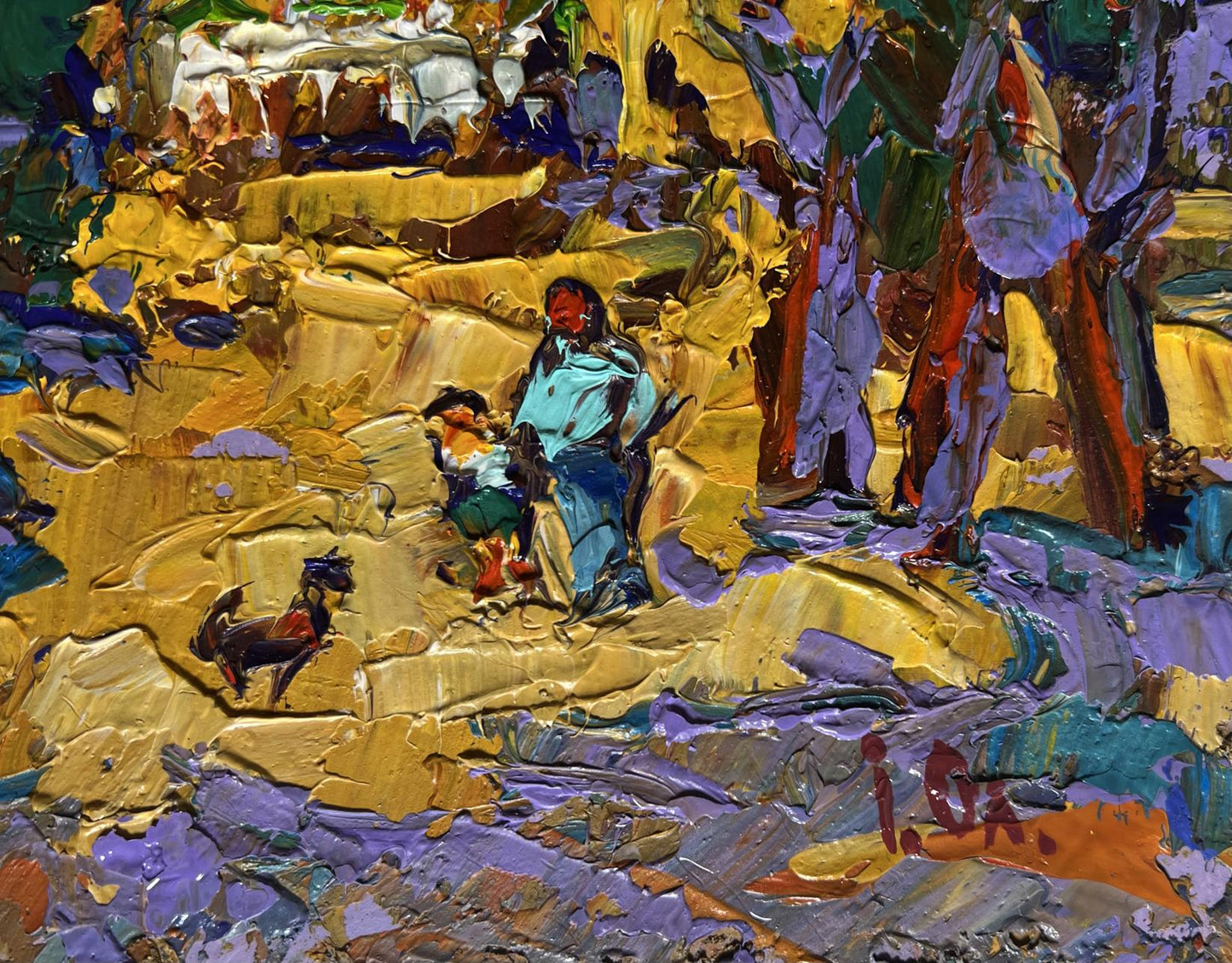 Oil painting Alley in the autumn park Oleksiy Ivanyuk