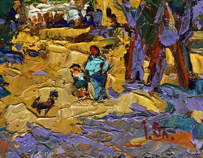 Oil painting Alley in the autumn park Oleksiy Ivanyuk