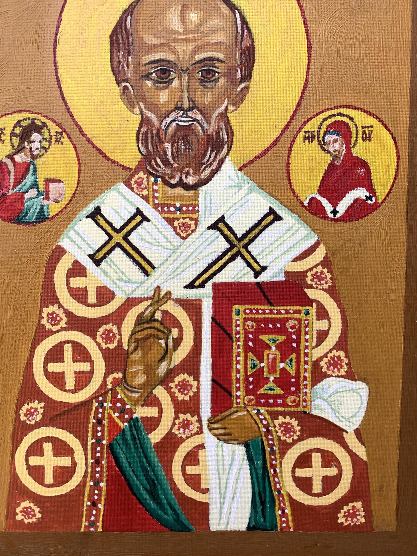 Oil painting Icon of the Saint Oleksandr Gukalov