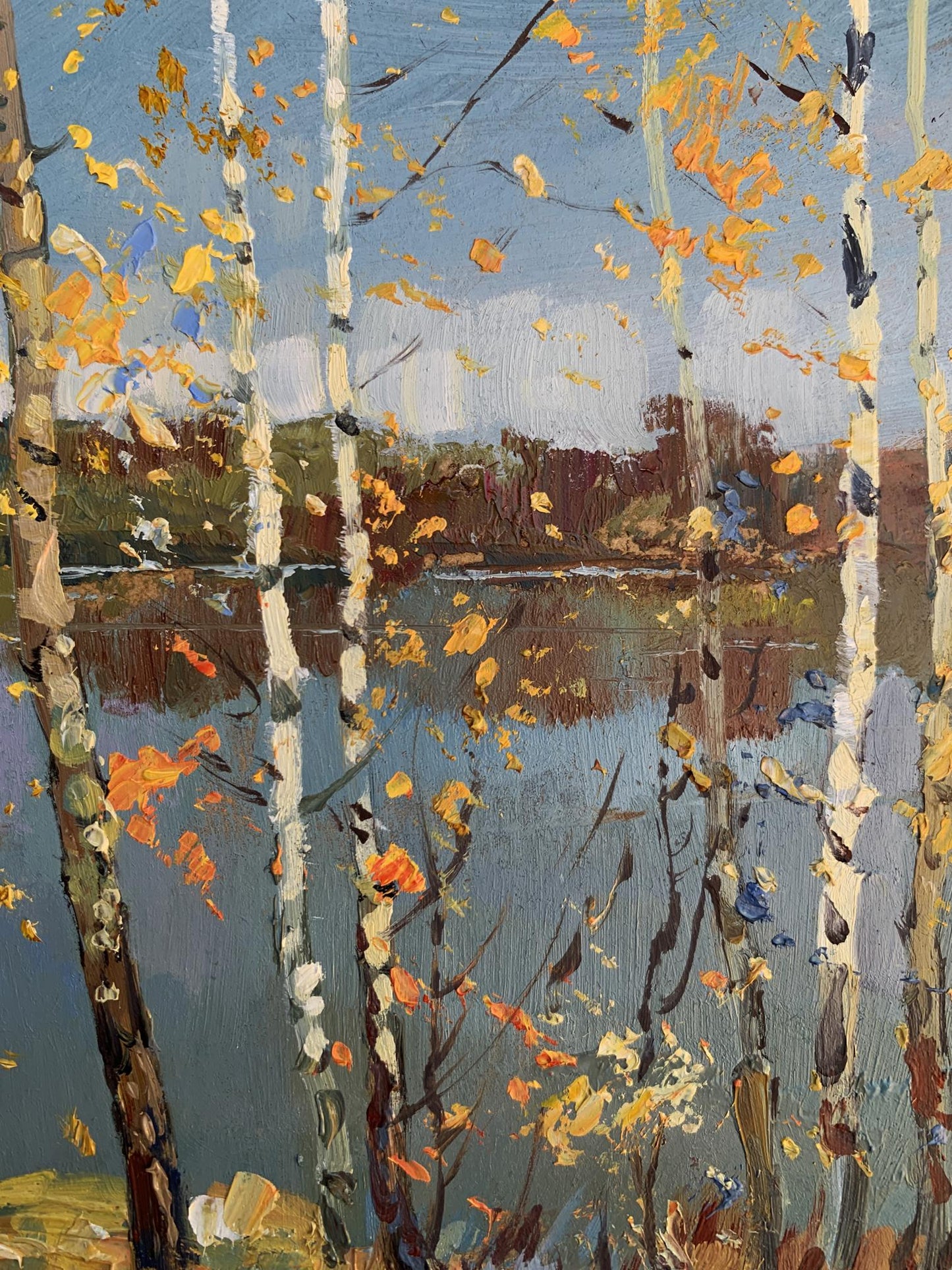 OIl painting View through the birches Yuriy Suprunchuk