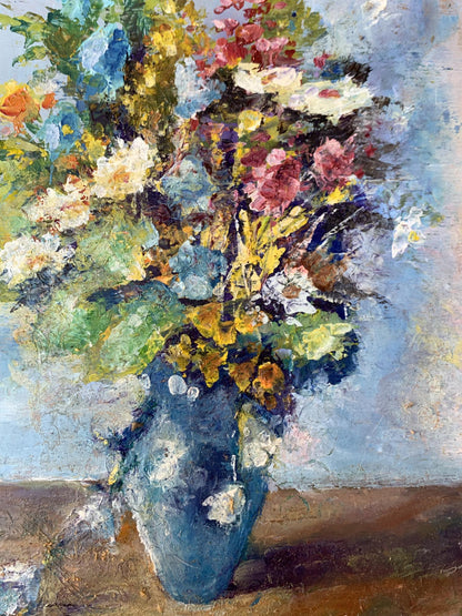 Oil painting Wild flowers in a blue vase Vadim Aksenov