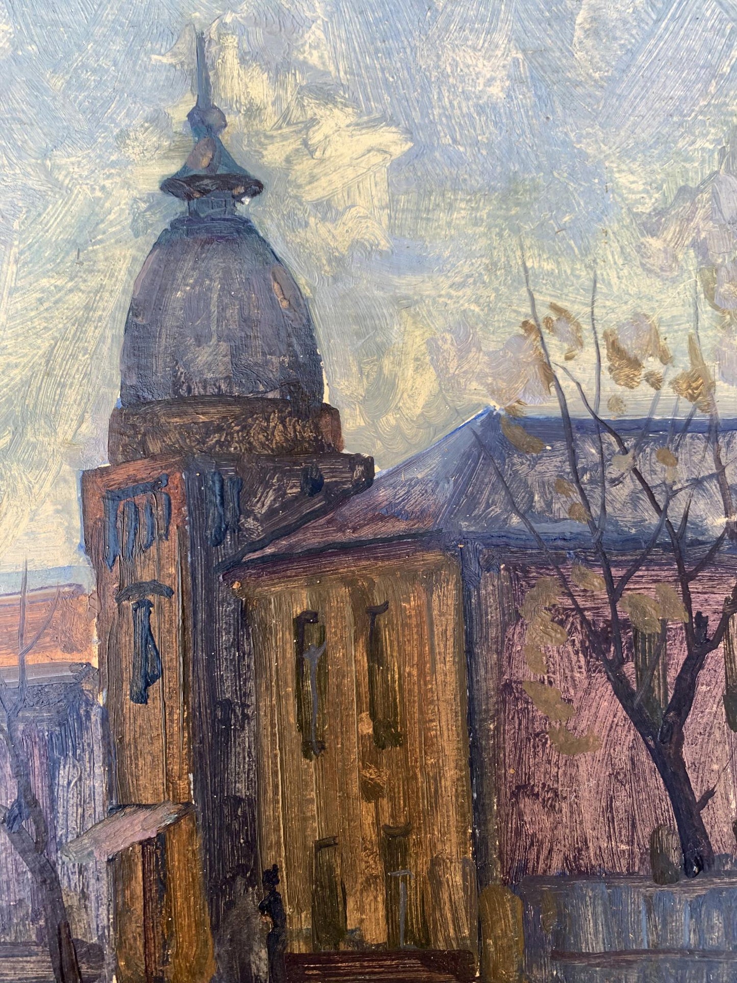 Oil painting City center Peter Dobrev