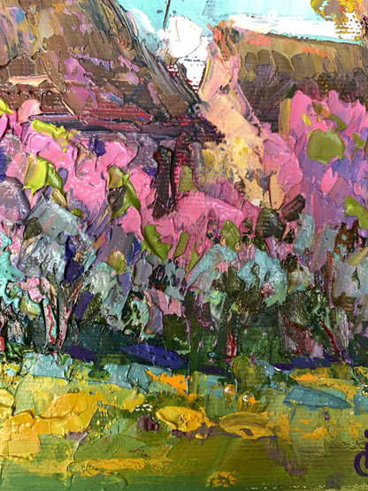 Oil painting Blooming garden Oksana Ivanyuk