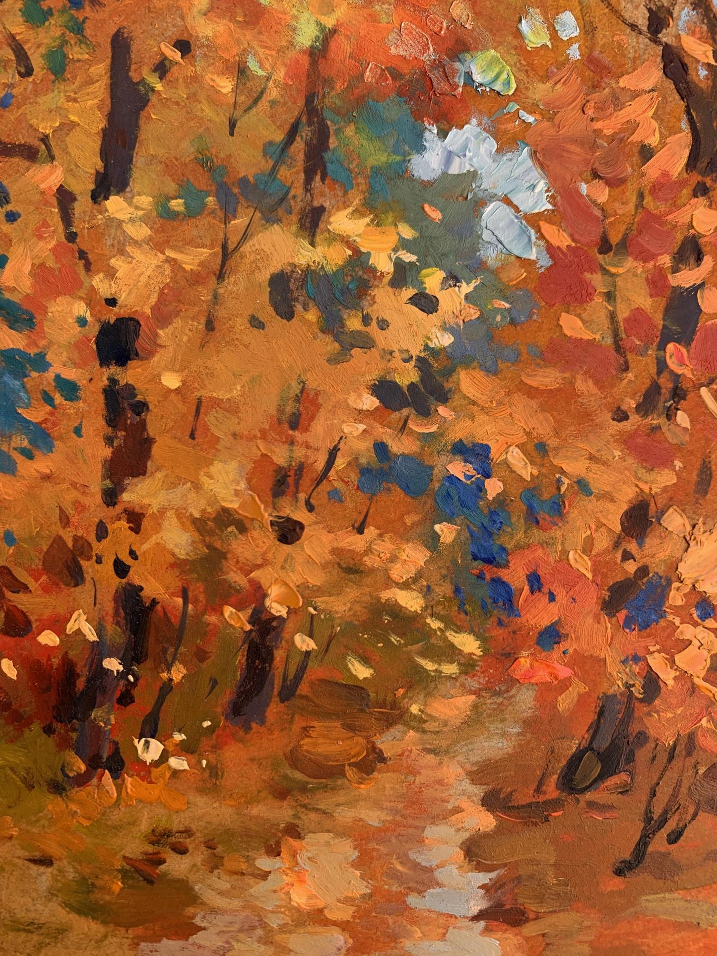 OIl painting Orange autumn forest Yuriy Suprunchuk