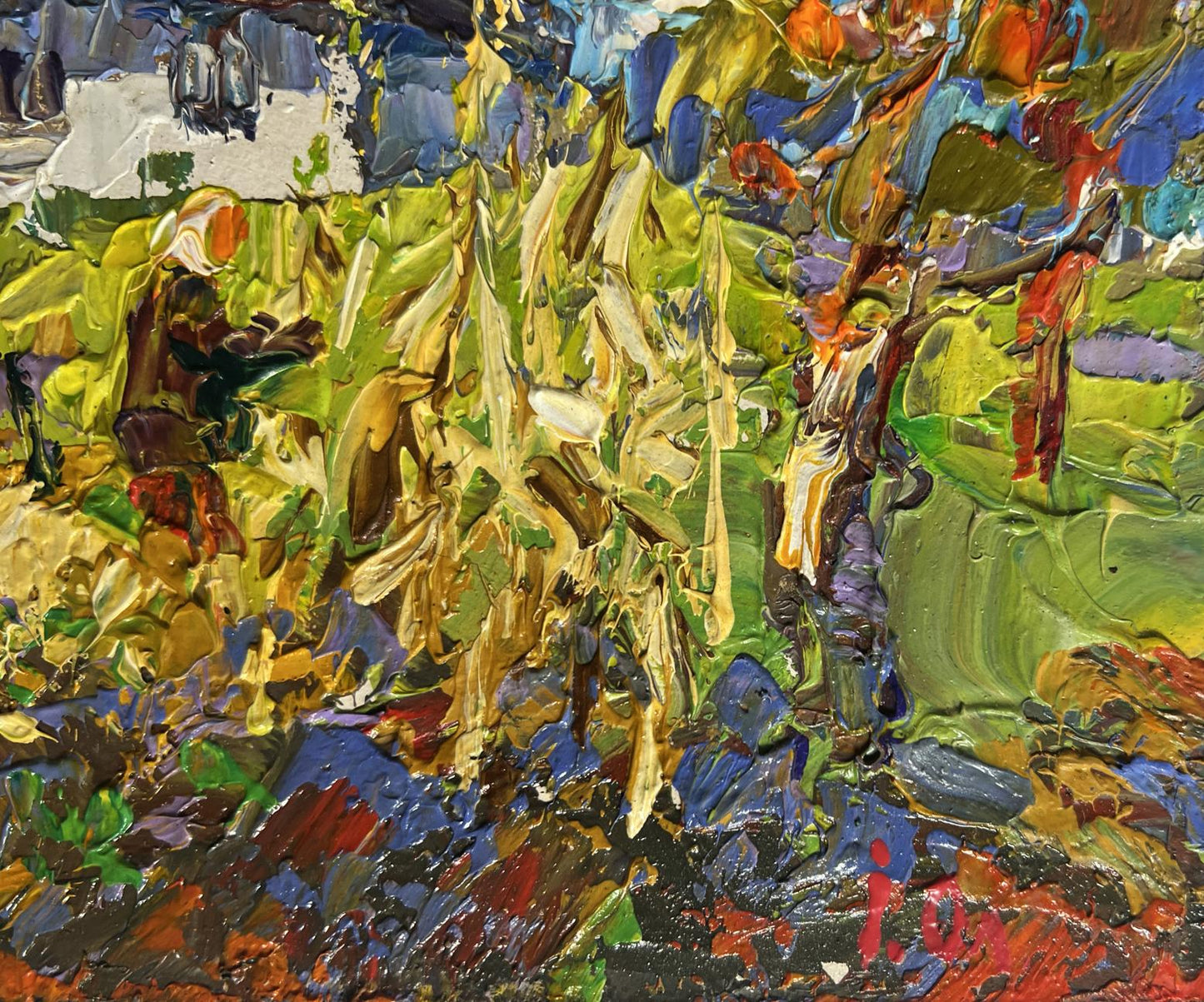 Oil painting Autumn gardening time Oleksiy Ivanyuk