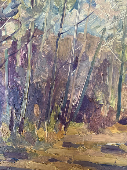 Oil painting Hot day in the forest Peter Dobrev