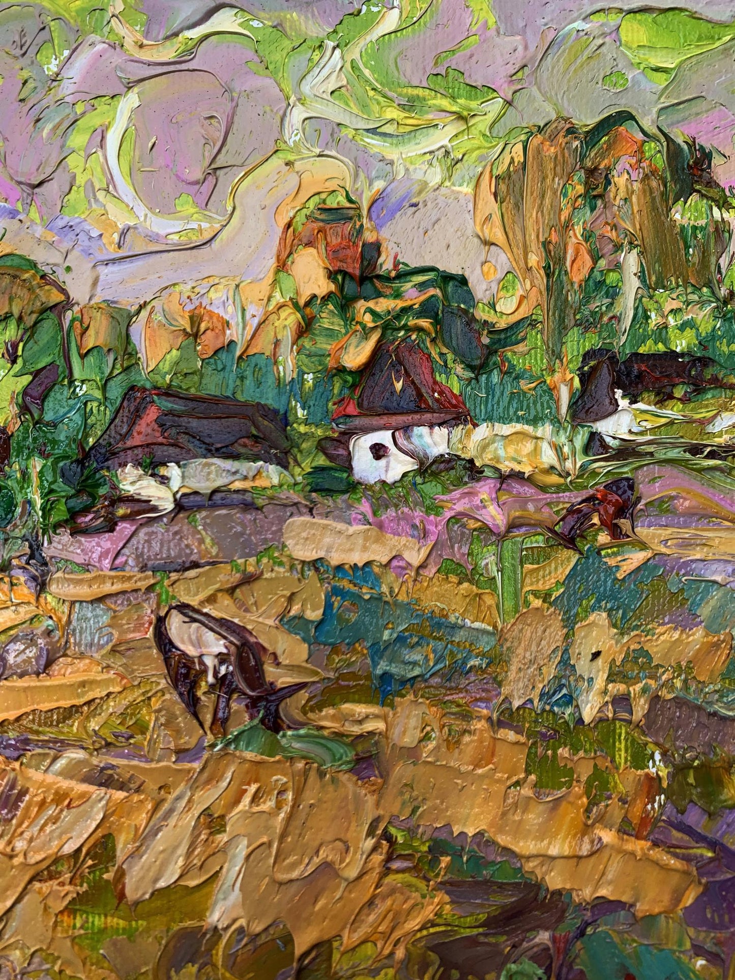 Oil painting The cows are grazing Ivanyuk Oleksiy