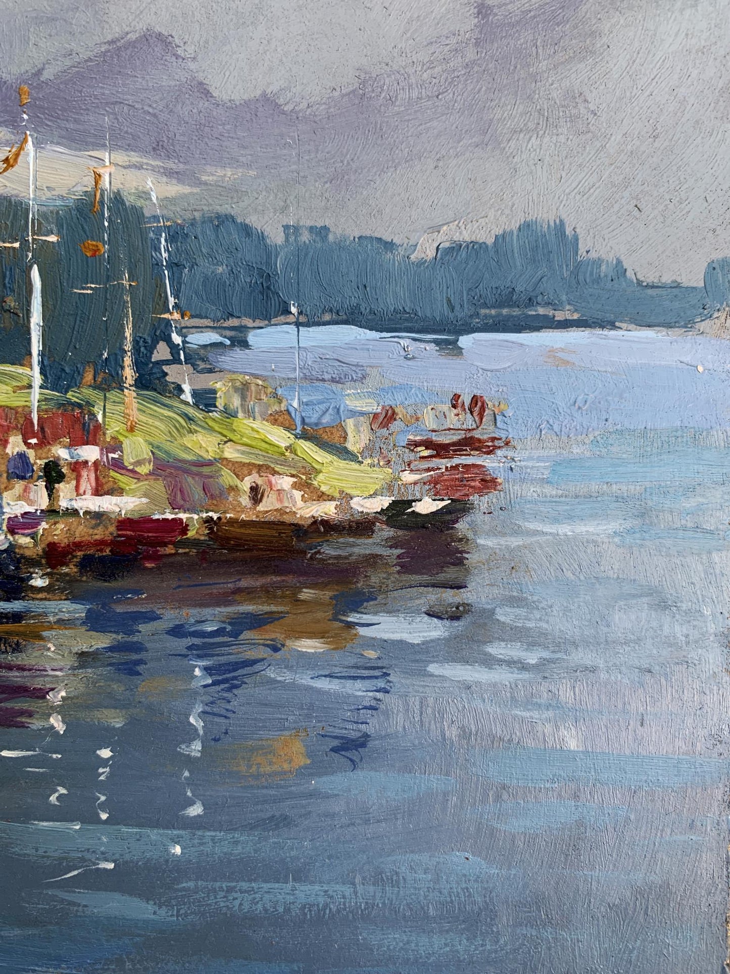 OIl painting Port for boats and yachts Yuriy Suprunchuk