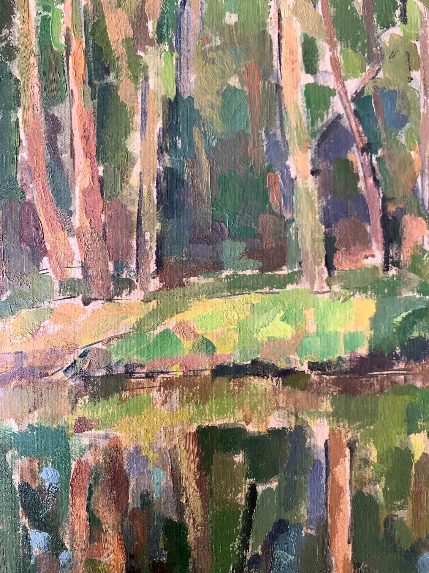 Oil painting Shore in the forest Peter Dobrev