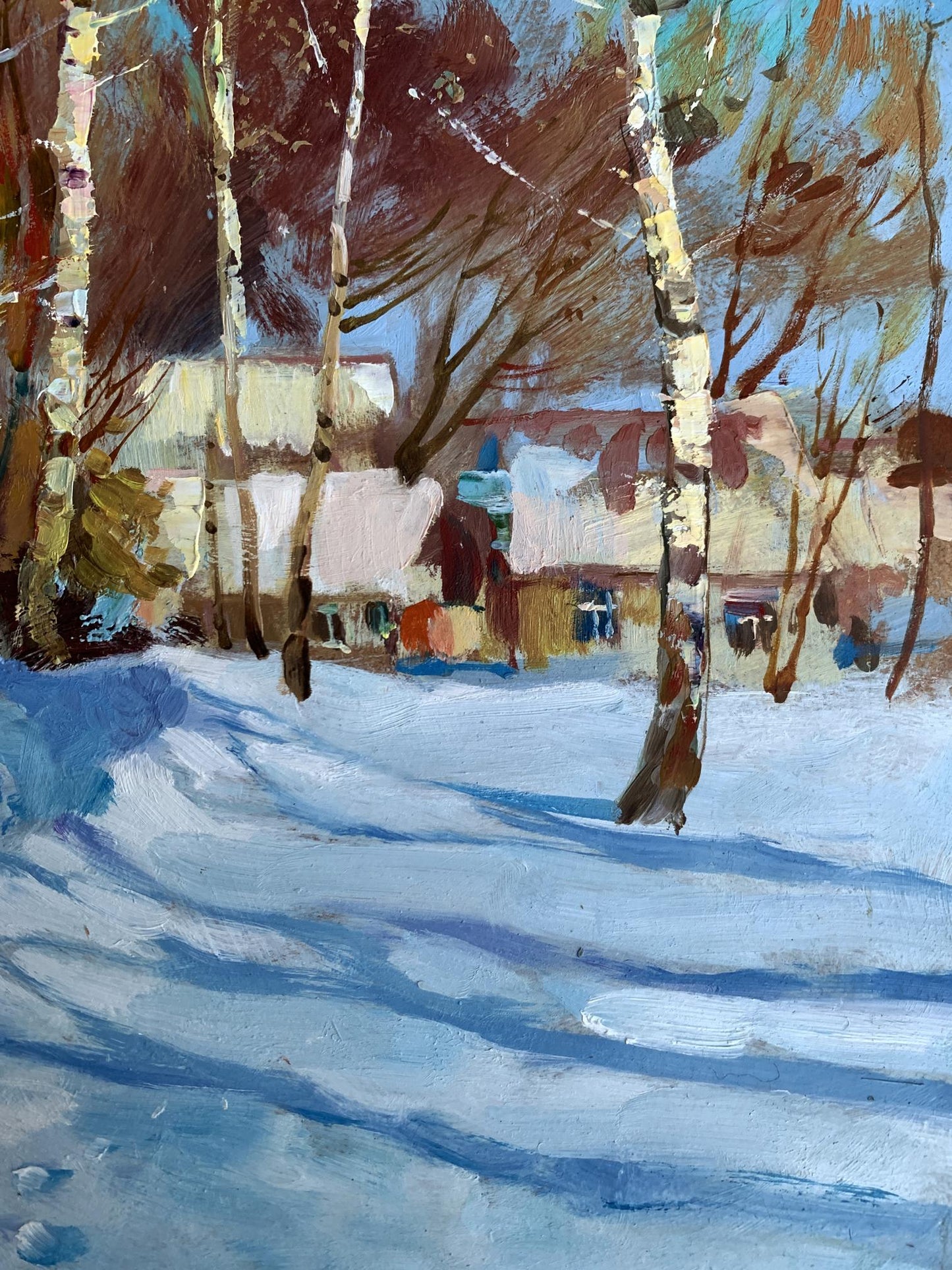 OIl painting Sunny winter day Yuriy Suprunchuk