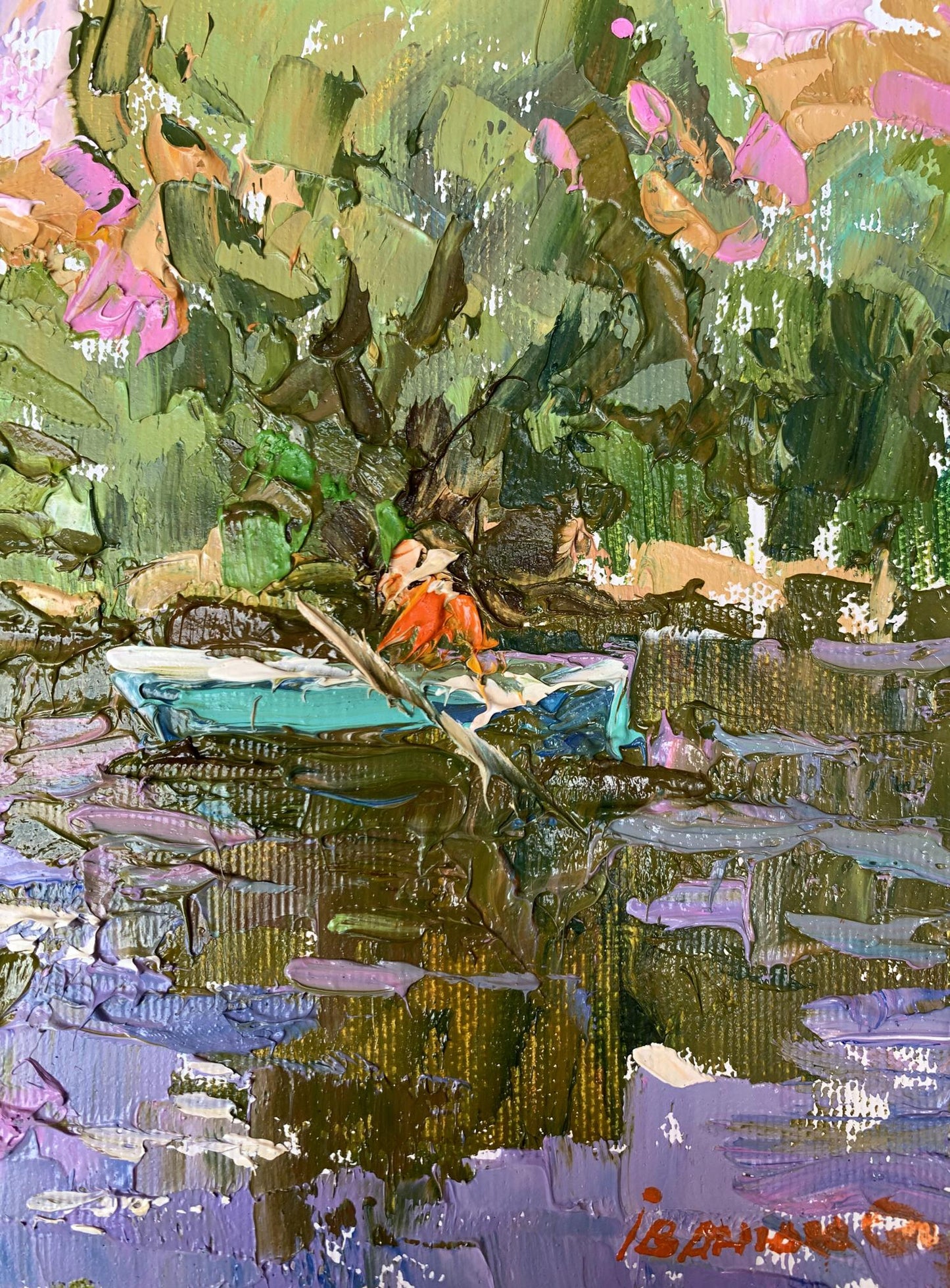 Oil painting Summer fishing Oleksiy Ivanyuk