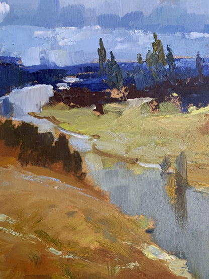 OIl painting The river flows into the distance Yuriy Suprunchuk