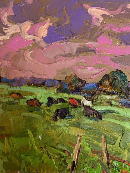 Oil painting Shepherd and cows Oleksiy Ivanyuk