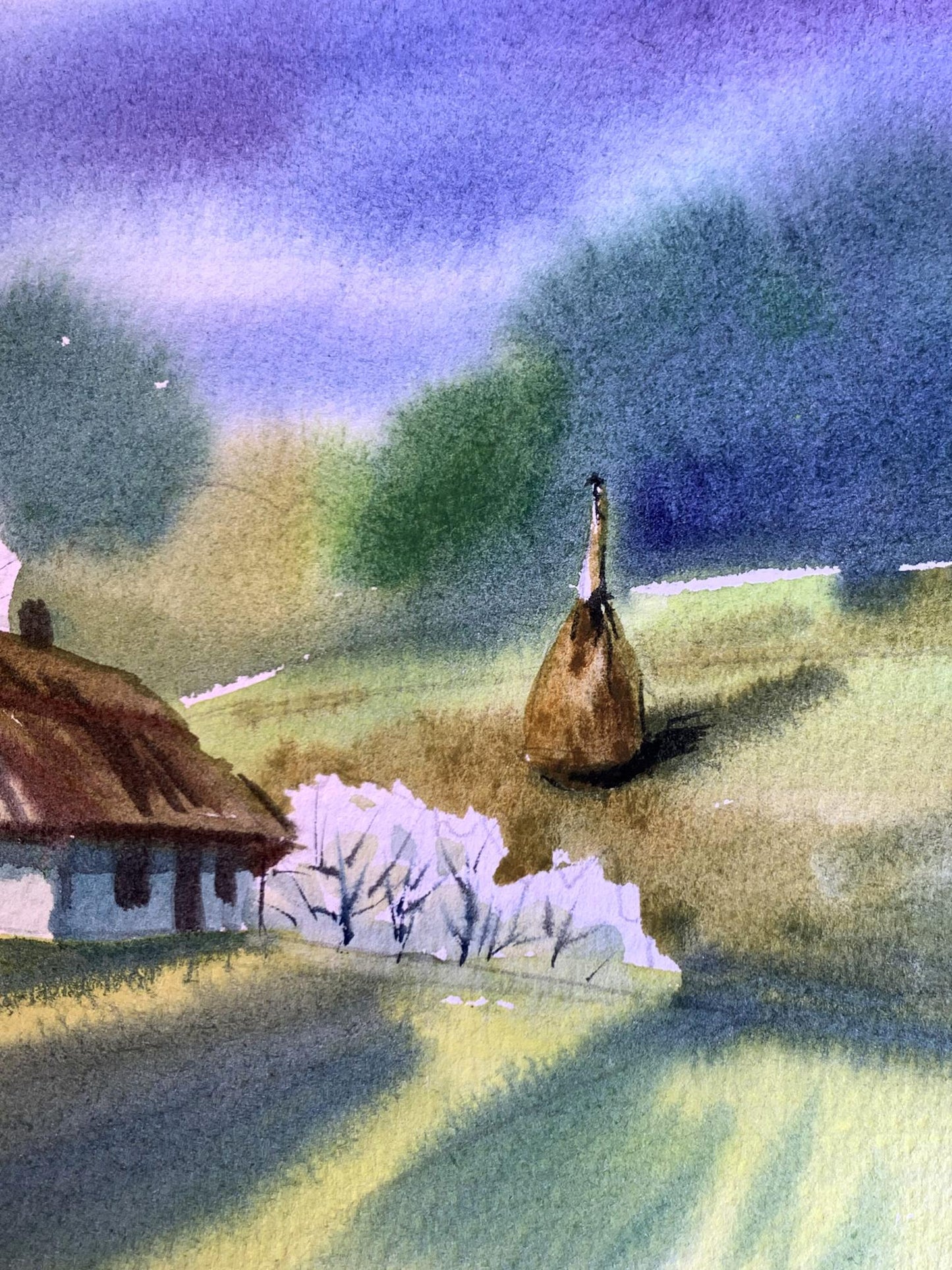 Pastel painting Quiet village Svetlana Gramm