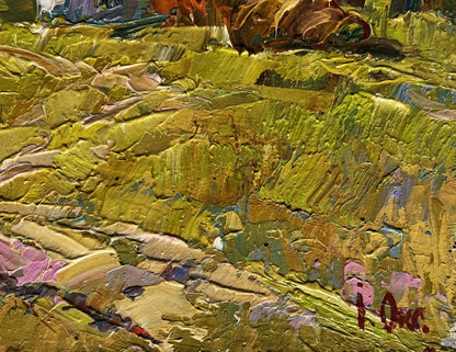 Oil painting Autumn has come to the village Oksana Ivanyuk