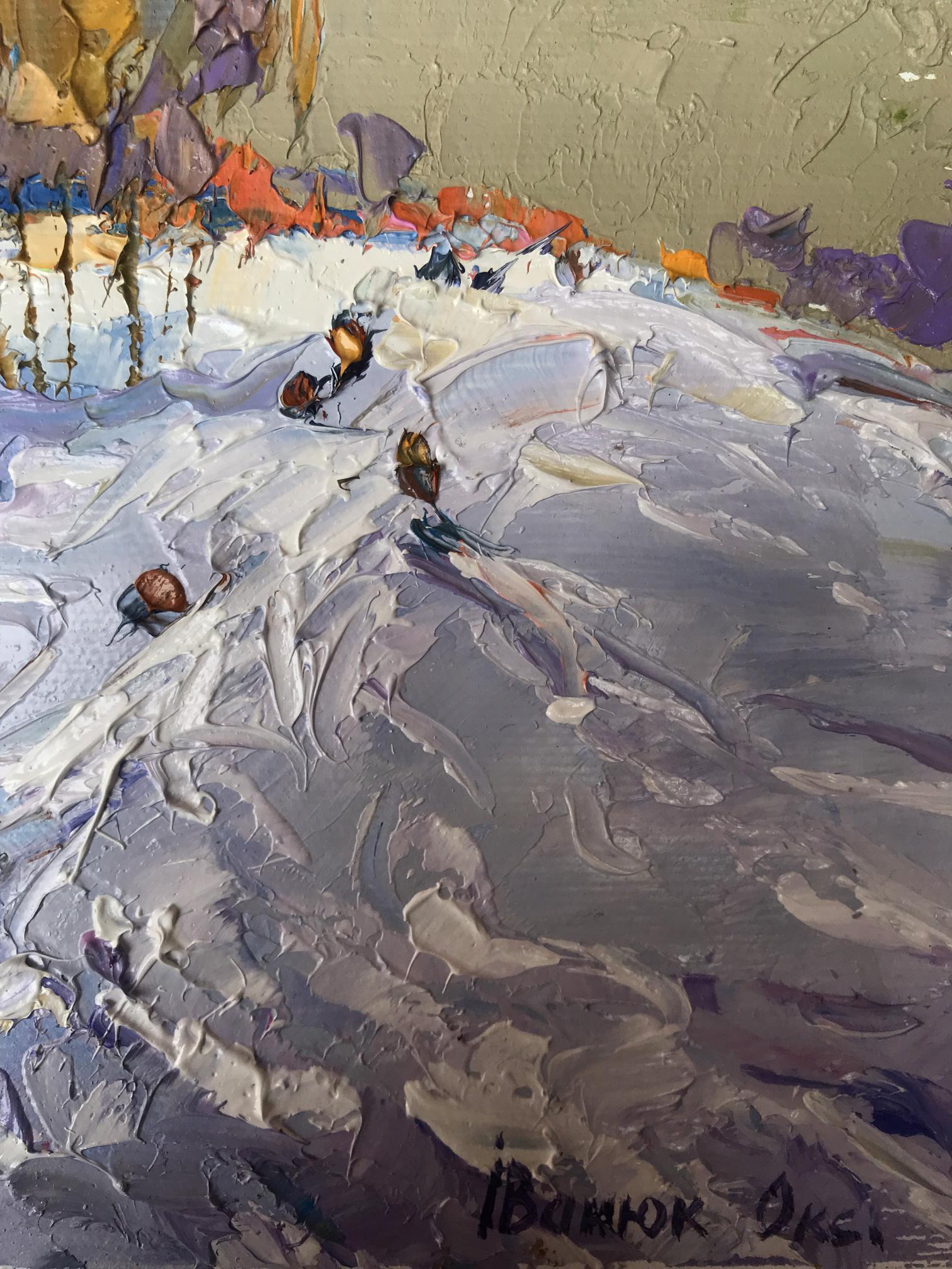 Snow-Covered Majesty: Oksana Ivanyuk's Oil Representation of the Hills