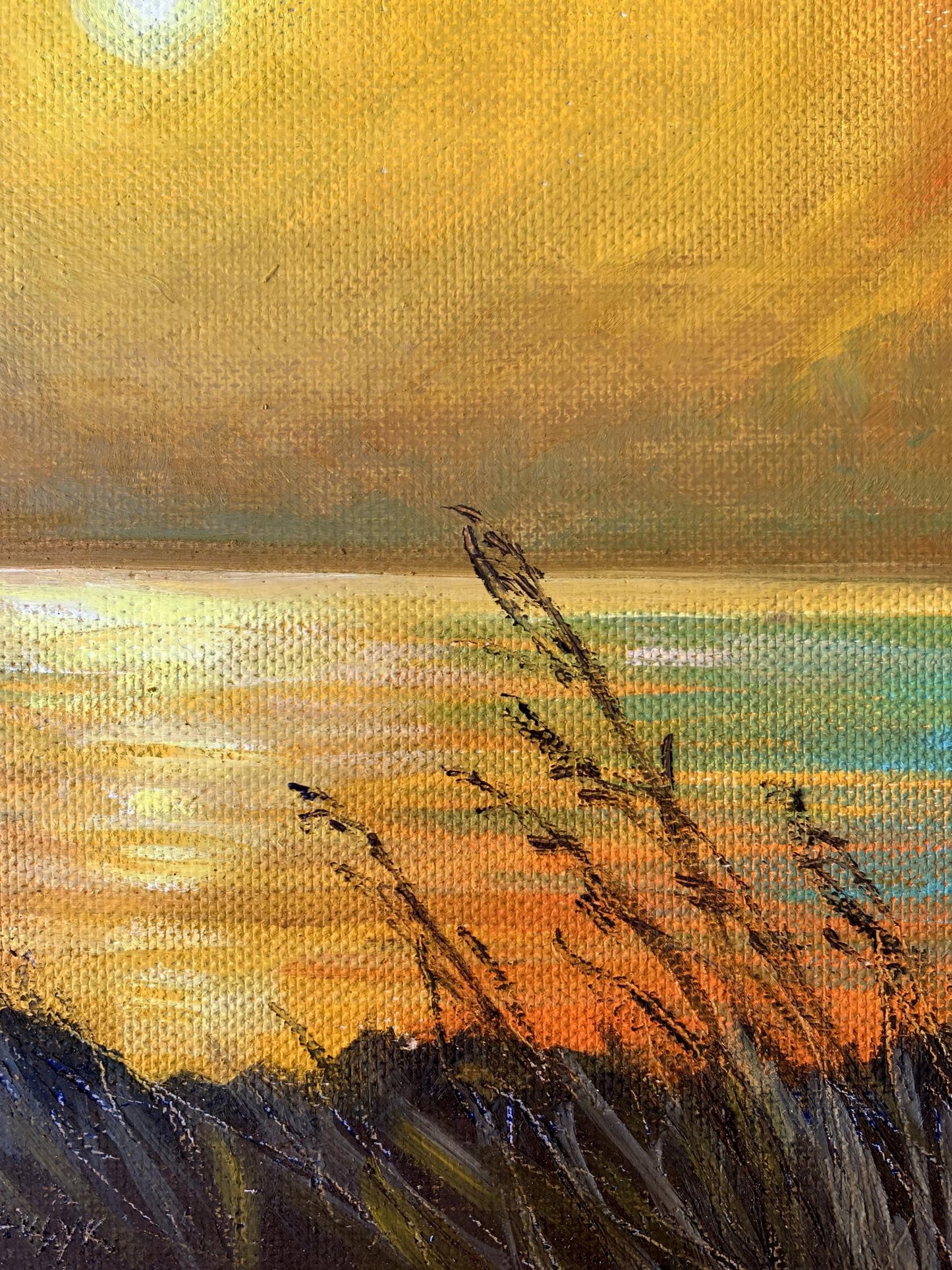 Oil painting Yellow sunset Valentina Simashchuk