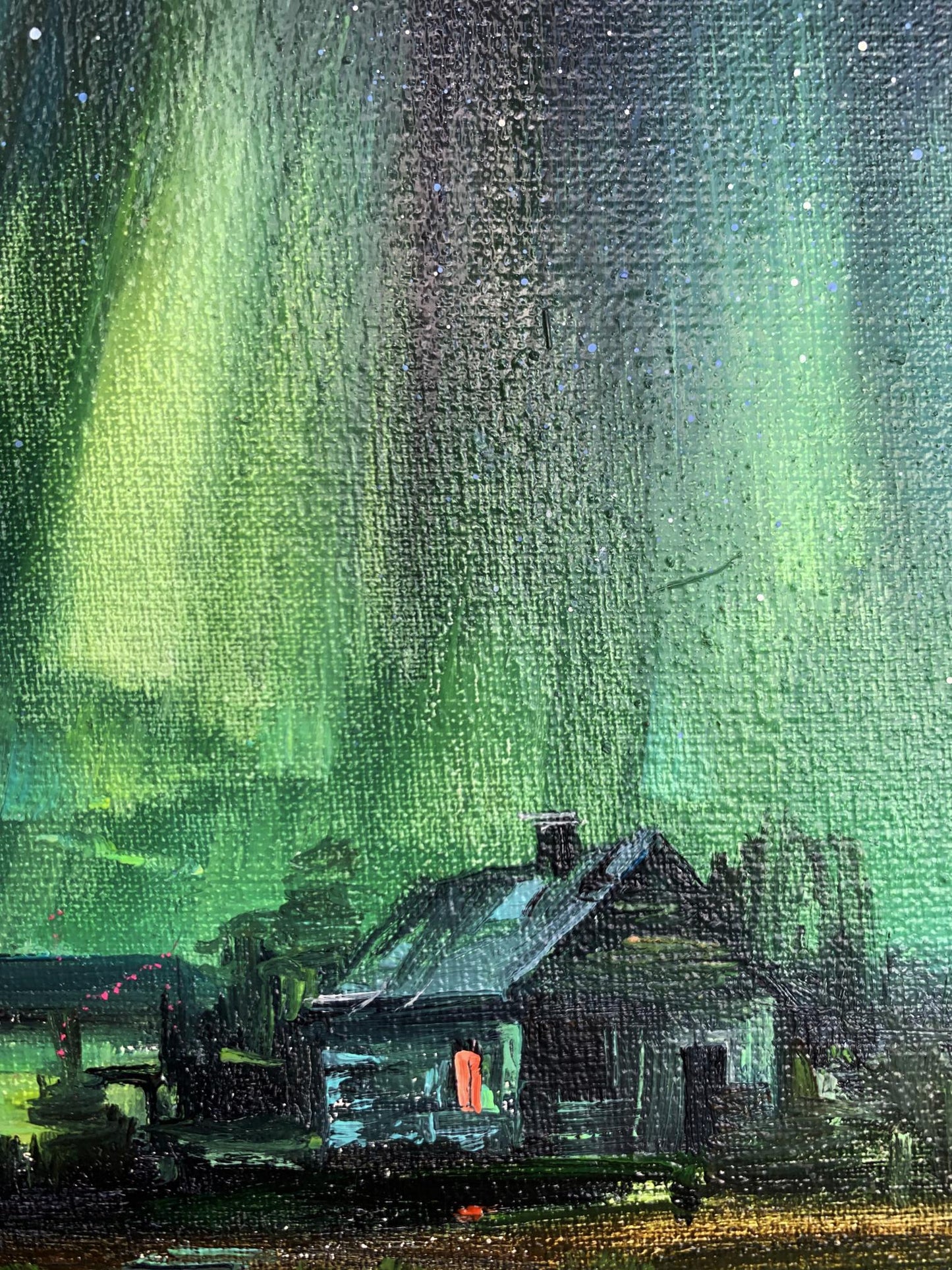 Oil painting Northern lights Tatyana Derdey