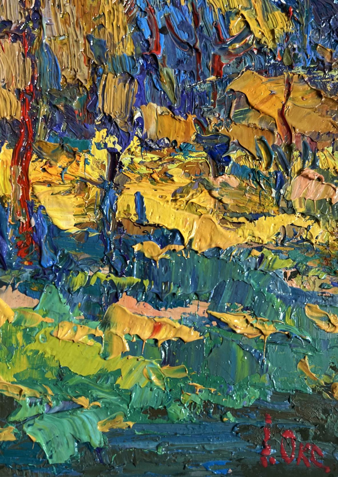 Oil painting Sunbeams on the meadows Oksana Ivanyuk