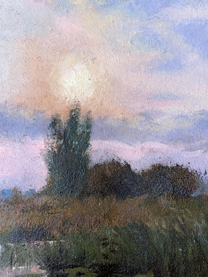 Oil painting Sun in the field Unknown artist