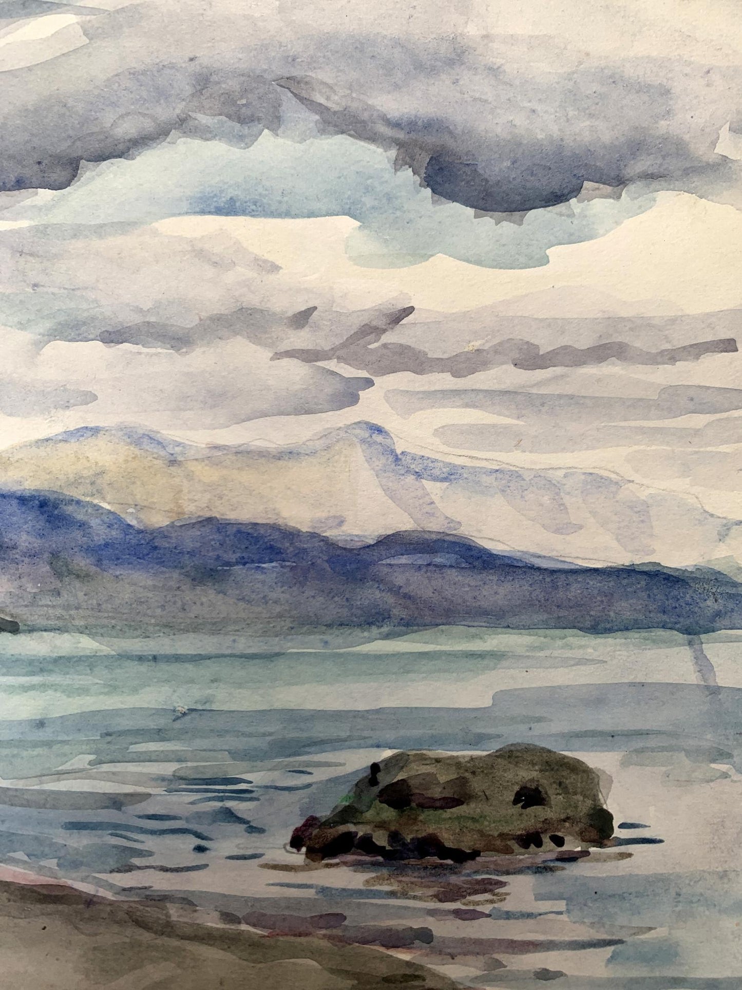 Watercolor painting Covered with clouds Unknown artist