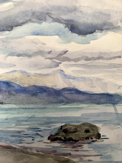Watercolor painting Covered with clouds Unknown artist
