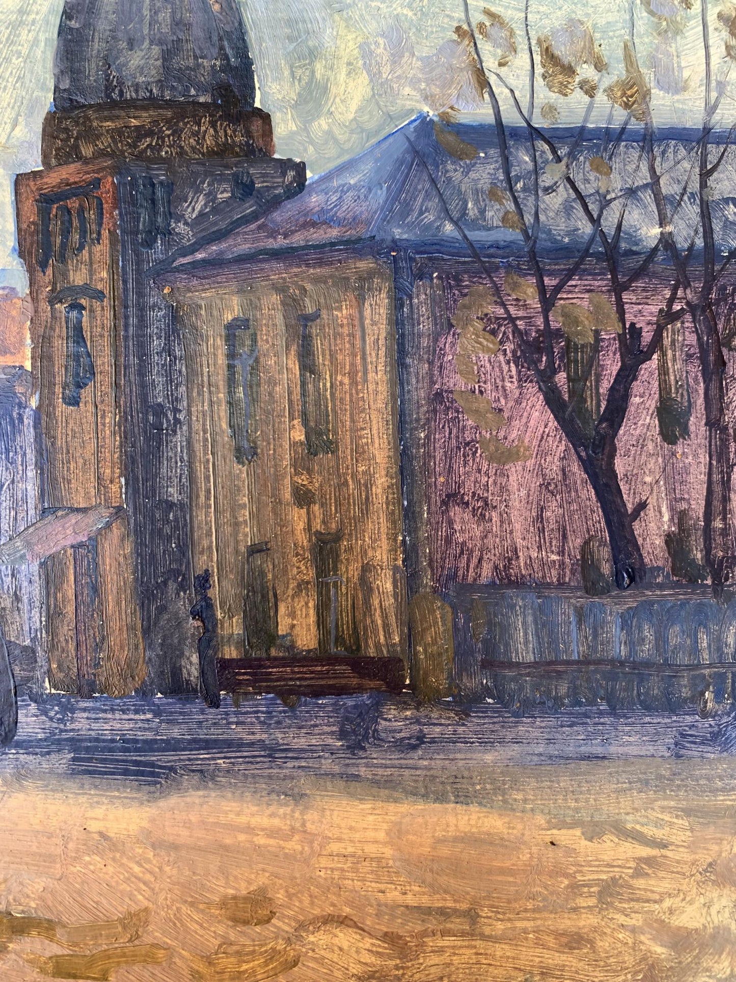 Oil painting City center Peter Dobrev