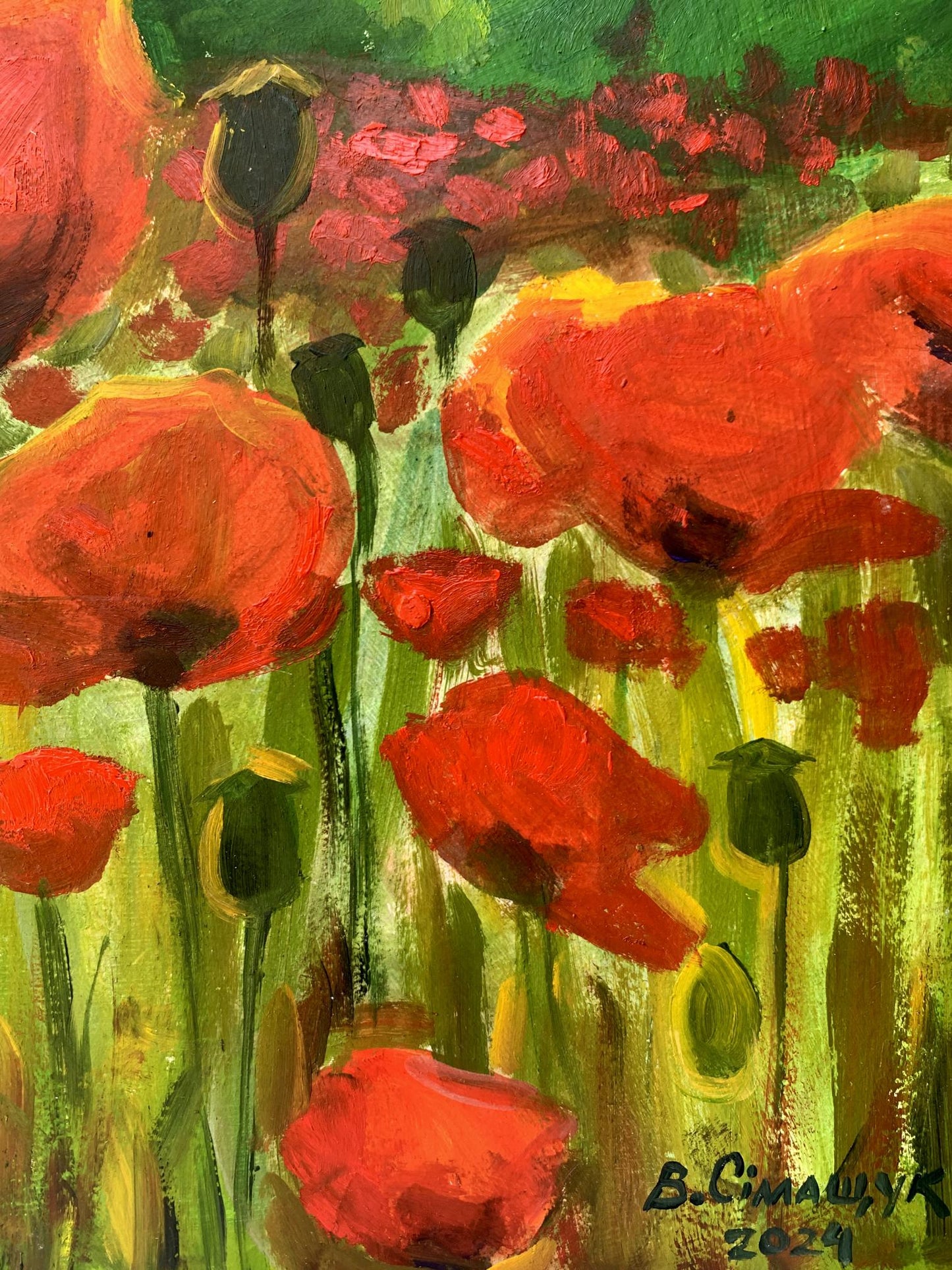 Oil painting Poppies in the field Valentina Simashchuk