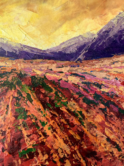 Oil painting Mountain sunset V. Zadorozhnya