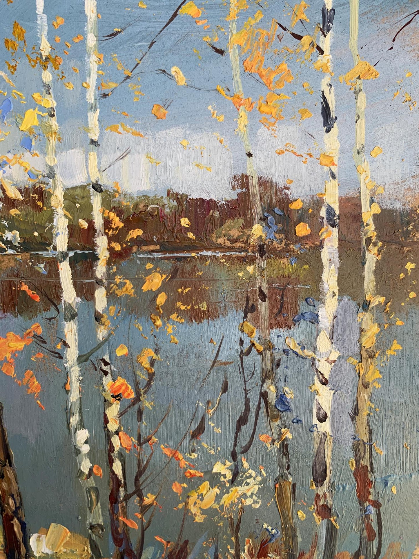 OIl painting View through the birches Yuriy Suprunchuk