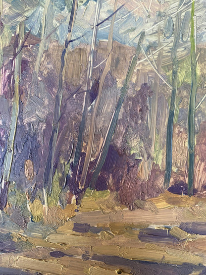 Oil painting Hot day in the forest Peter Dobrev