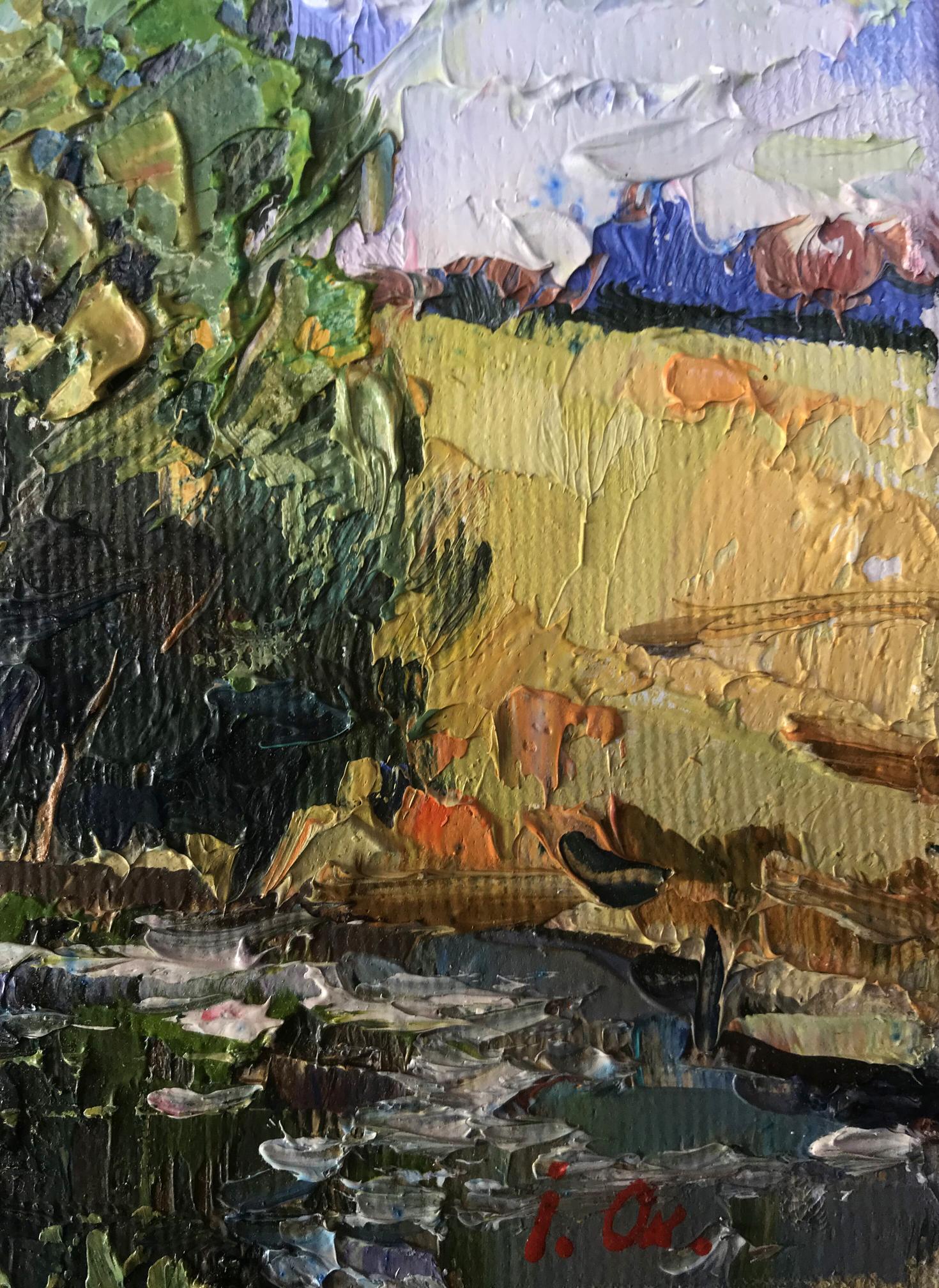 Oksana Ivanyuk's oil painting reveals a hidden lake deep within the forest