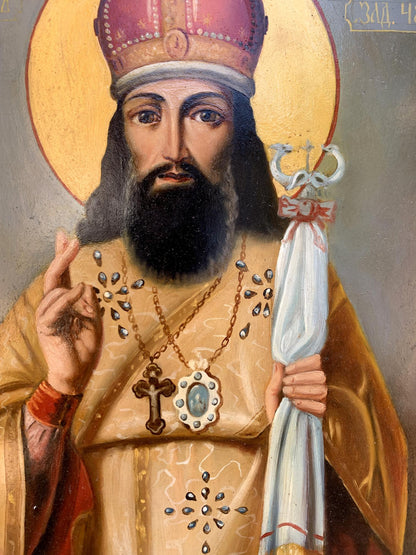 Oil painting Icon of the Saint Oleksandr Gukalov