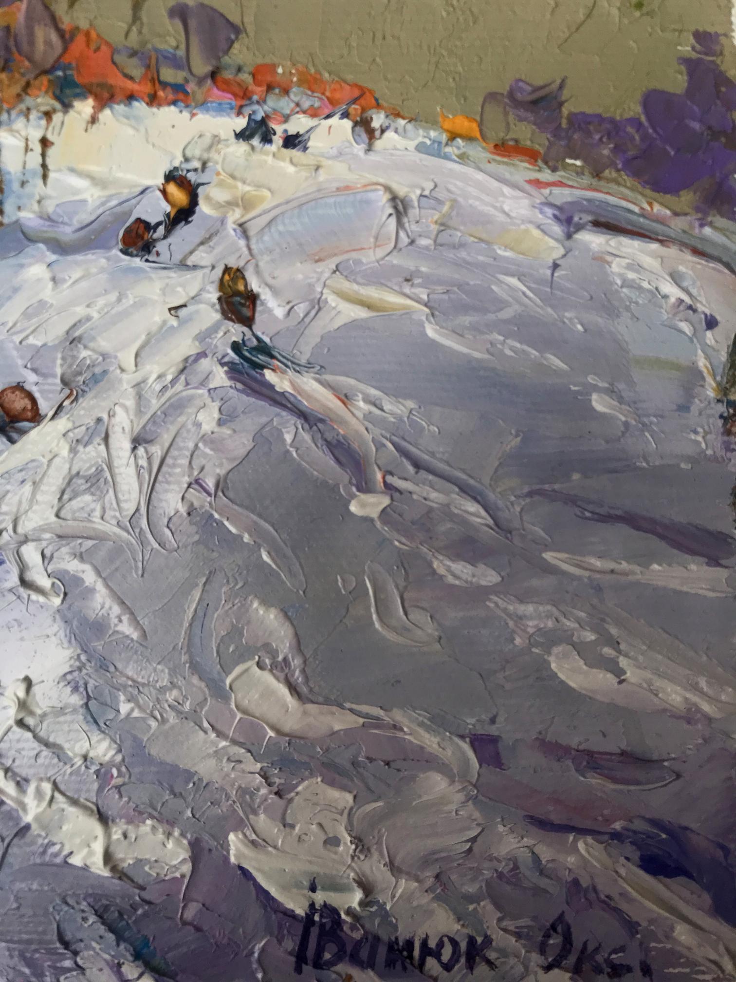 The Chill of Winter: Oksana Ivanyuk's Oil Rendering of Snowy Hills