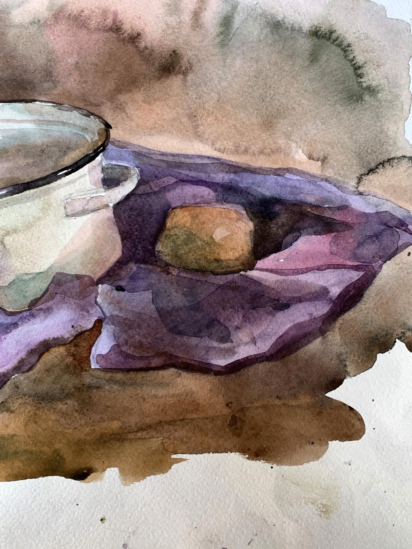 Watercolor painting Start cooking Unknown artist