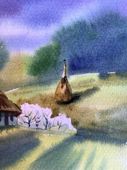 Pastel painting Quiet village Svetlana Gramm