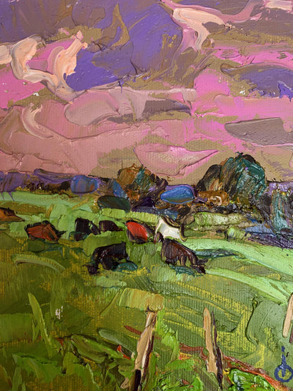 Oil painting Shepherd and cows Oleksiy Ivanyuk