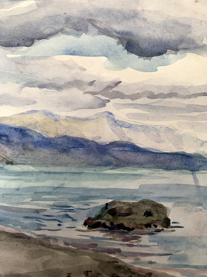 Watercolor painting Covered with clouds Unknown artist